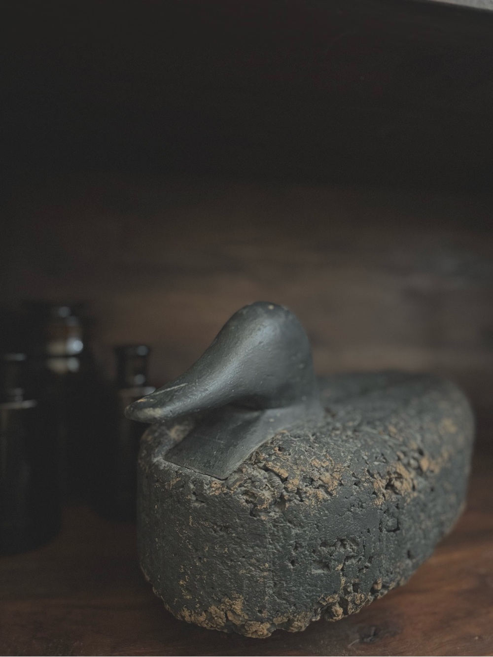 Large Hand Carved Cork Duck Decoy | New England Folk Art Sculpture